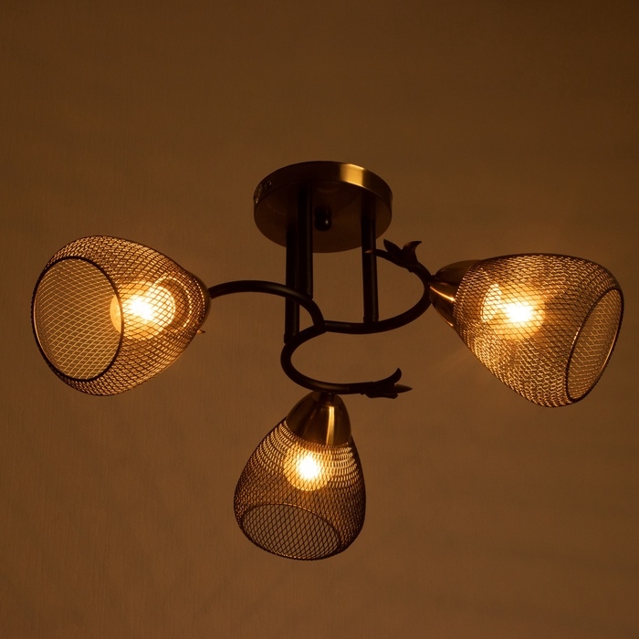 Люстра Люстра "Дассе" 3хЕ27 40Вт черно-бронзовый 49х49х24 см