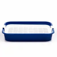 Туалет для кошек &laquo;Белла мини&raquo;, 35&times;26&times;6 см, с сеткой, пластик, синий