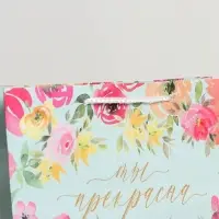 Пакет подарочный ламинированный, упаковка, Beautiful, ML 21 х 25 х 8 см