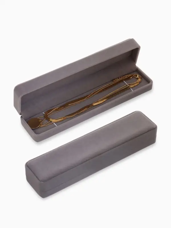 Футляр бархатный под браслет, цепочку, часы &laquo;Пенал&raquo;, 22&times;5.2&times;3.5 см, (полезная часть 21.3&times;4 см), серый