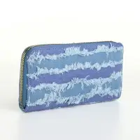 Кошелёк женский на молнии, 20&times;2&times;10 см, джинсовый, в полоску, голубой