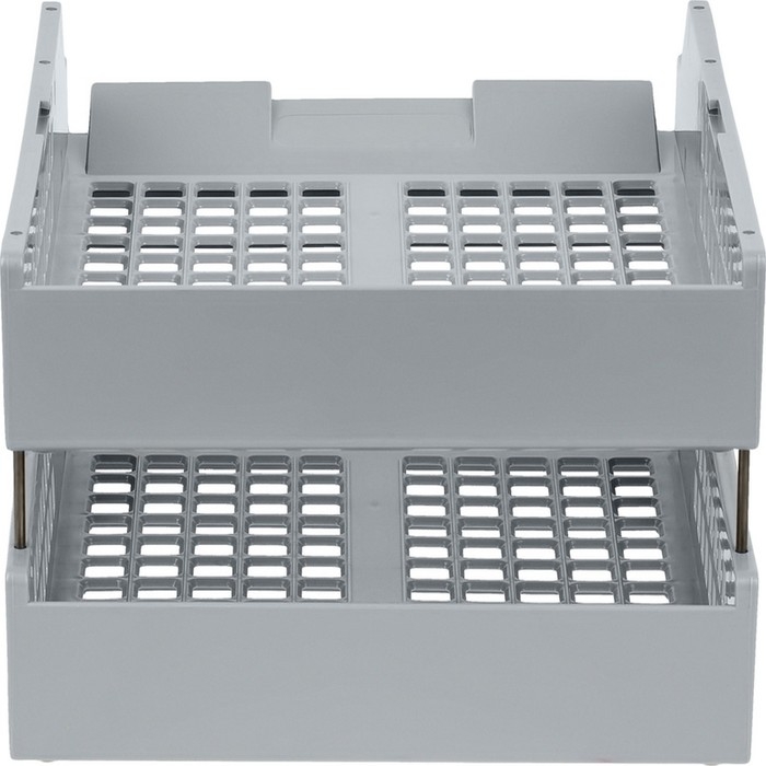 Набор лотков для бумаг горизонтальных 2 штуки STRONG, на металлических стержнях, серые