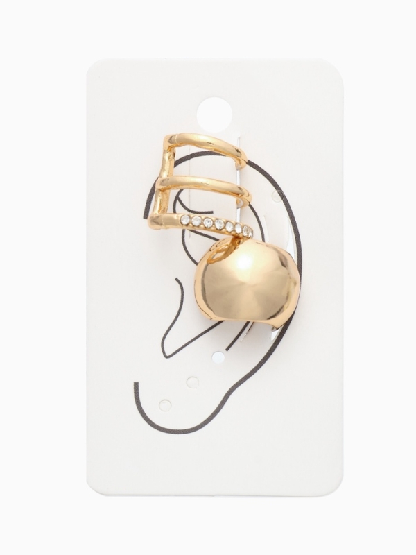 Серьги каффы, набор 2 шт. объёмные, цвет золото