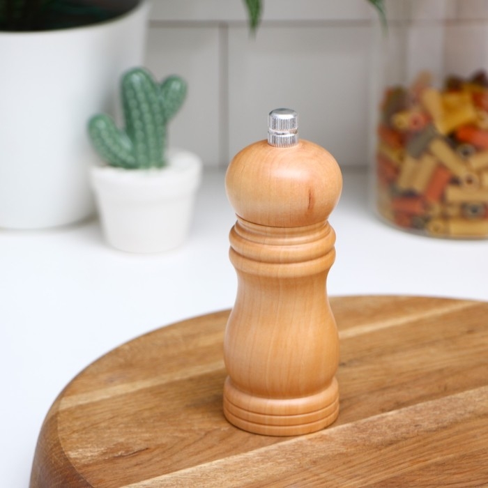 Мельница для специй Доляна «Дуновение леса», 12,5×4,5 см, керамический механизм, цвет светлое дерево Мельница для специй Доляна «Дуновение леса», 12,5×4,5 см, керамический механизм, цвет светлое дерево