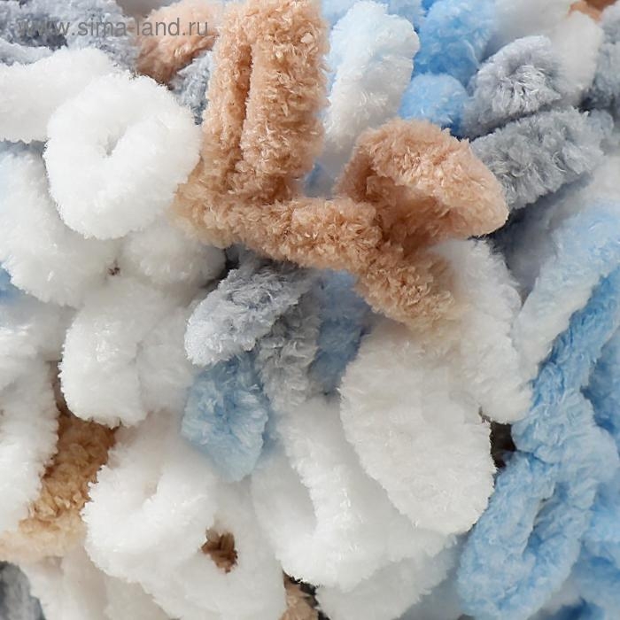 Пряжа "Puffy Fine Color" 100% микрополиэстер 14,5м/100гр (5946 бел-гол-беж)