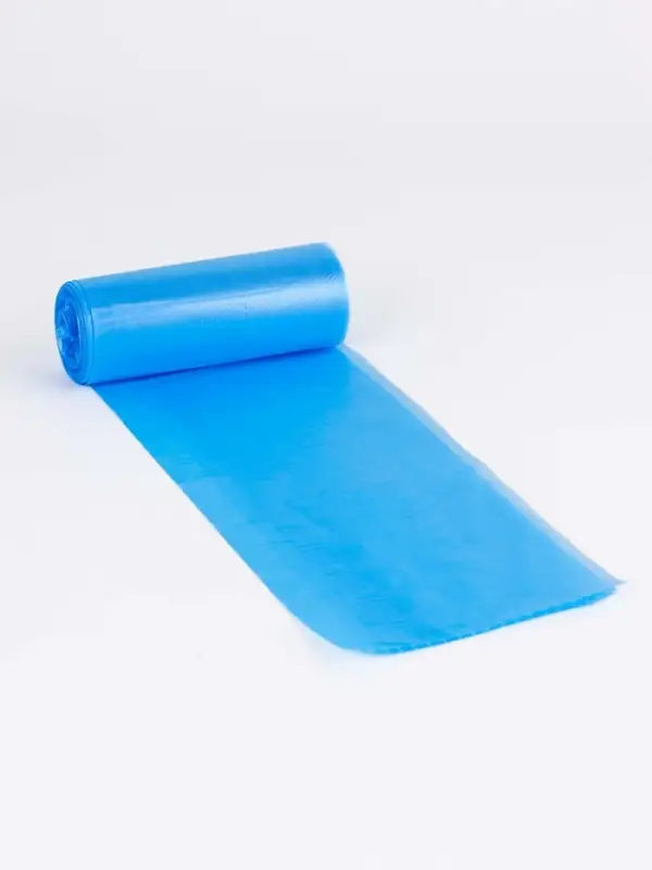 Мешки для мусора 35 л, ПНД толщина 10 мкм, 20 шт в рулоне, цвет синий