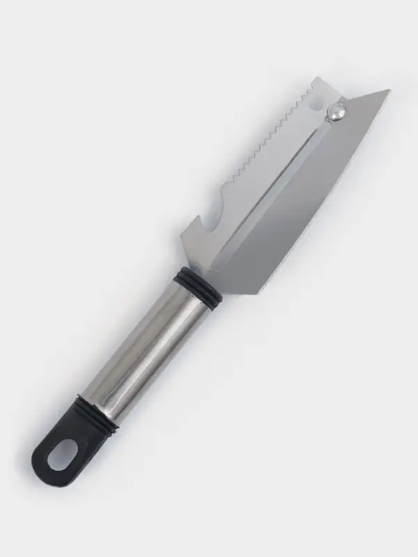 Шинковка, нож для нарезки, открывалка Доляна &laquo;Помощник&raquo;, 3 в 1, 19.5 см (лезвие 9.8 см), серебристый