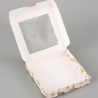 Коробка подарочная самосборная с окном &laquo;Цветы&raquo;, 16&times;16&times;3 см