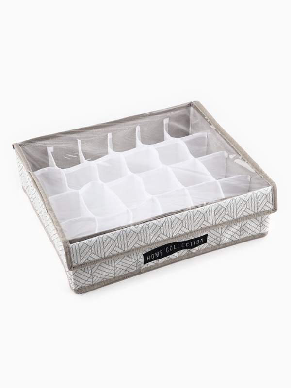 Органайзер для хранения 24 ячейки с крышкой Органайзер для хранения 24 ячейки с крышкой "Домашняя коллекция", 34 х 28 х 10 см