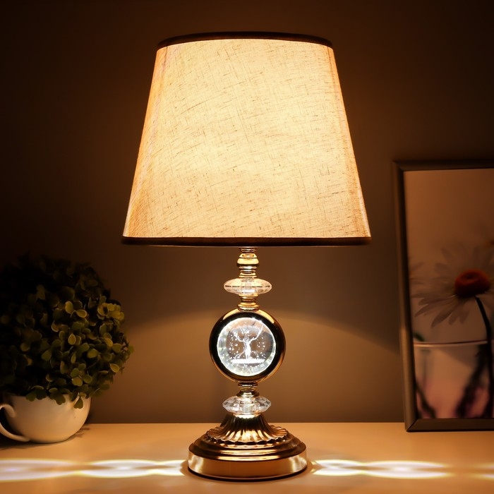 Настольная лампа с подсветкой Настольная лампа с подсветкой "Рунди" Е27 40Вт золото 24х24х41 см