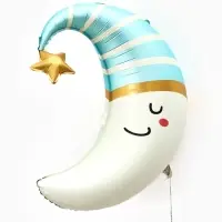 Воздушный шар фольгированный 28" &laquo;Месяц, голубой&raquo;