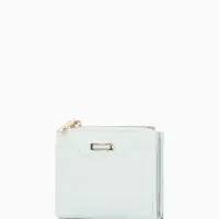 Кошелёк женский на кнопке, 12.5&times;2&times;9 см, однотонный, комбинированный, светло-голубой