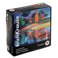 Акриловые краски 9 цветов ErichKrause Art Spirit, 20 мл