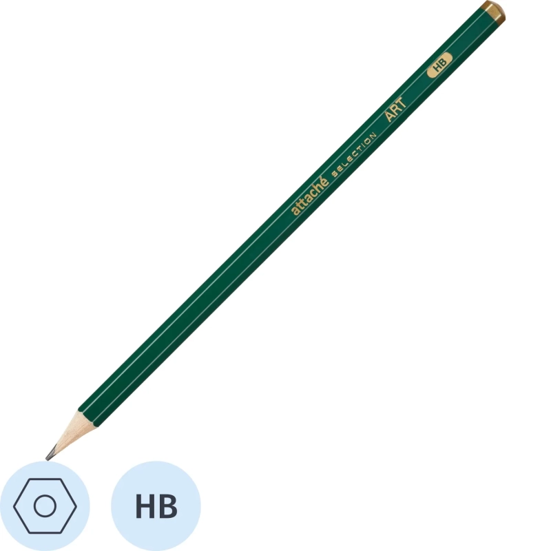 Карандаш чернографитный Art, HB, шестигр, б/ласт