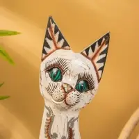 Сувенир &laquo;Кошка&raquo;, белая, 60&times;12&times;6 см, дерево, МИКС