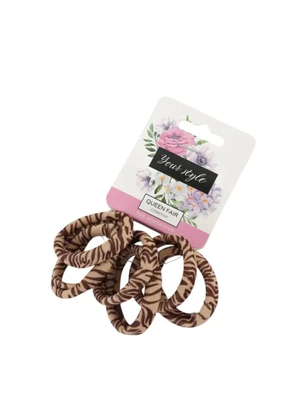 Резинки для волос &laquo;Спорт принт&raquo;, набор 6 шт., полосы, 3.5 см, коричневые