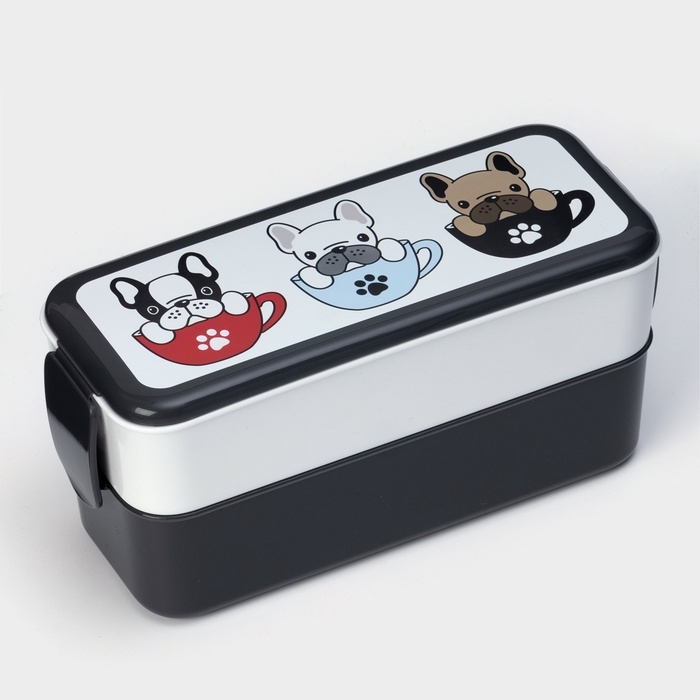 Контейнер для обеда «Бульдоги», 2 отделения, 500+500 мл Контейнер для обеда «Бульдоги», 2 отделения, 500+500 мл