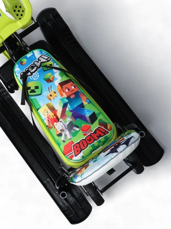 Снегокат «Пиксели», с родительской ручкой, со спинкой, зелёный, ТС6-СЛ/ПК Snow Cat Снегокат «Пиксели», с родительской ручкой, со спинкой, зелёный, ТС6-СЛ/ПК Snow Cat