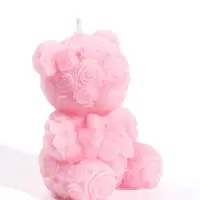 Свеча декоративная "Мишутка" 110 гр, 6х4,8х8 см, 6 ч, розовый