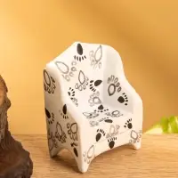 Сувенир «Кресло с следами», 5×3×6.5 см, дерево, чёрно-белый
