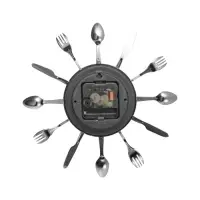 Часы настенные интерьерные &laquo;Вилки, ложки, поварешки&raquo;, серия: Кухня, бесшумные, плавный ход, 25&times;25 см, циферблат d=11 см, от батарейки 1&times;АА