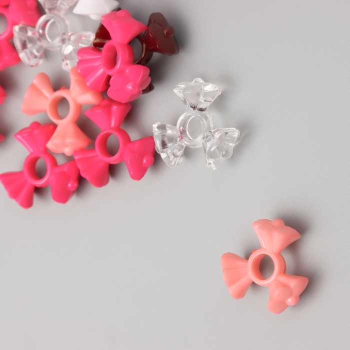 Бусины для творчества пластик Бусины для творчества пластик "Три цветка" тёплый МИКС набор 20 гр 1,9х1,9х0,9 см