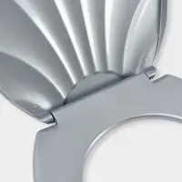 Сиденье для унитаза &laquo;Ракушка&raquo;, 44&times;37 см, с крышкой, серебристый перламутр