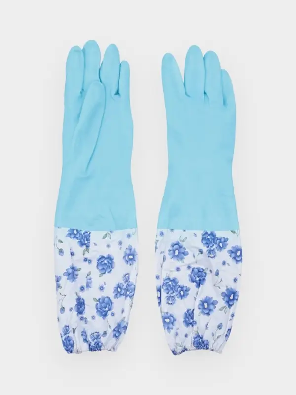 Перчатки хозяйственные с утеплителем Доляна, размер L, длинные манжеты, ПВХ