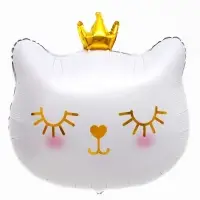 Воздушный шар фольгированный 24" &laquo;Милый котёнок с короной&raquo;