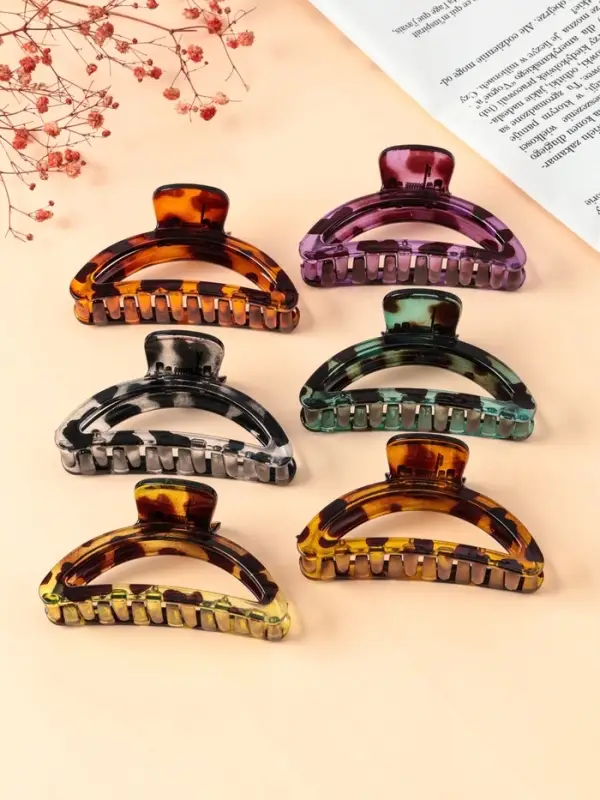 Крабик для волос &laquo;Леопардовый принт&raquo;, овал, 9 см, МИКС