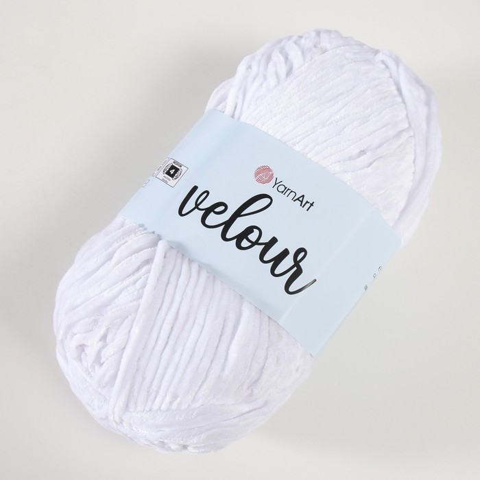 Пряжа Пряжа "Velour" 100% микрополиэстер 170м/100г (840 белый)