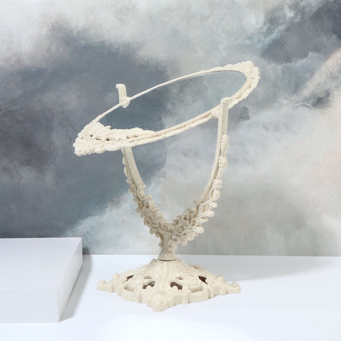 Зеркало настольное, двустороннее, с увеличением, зеркальная поверхность 13,5 × 18,5 см, цвет бежевый Зеркало настольное, двустороннее, с увеличением, зеркальная поверхность 13,5 × 18,5 см, цвет бежевый