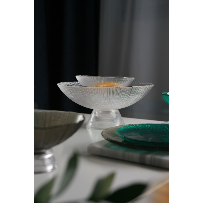 Ваза из стекла для фруктов «Фейверк», 1,4 л, 25×10 см, цвет прозрачный Ваза из стекла для фруктов «Фейверк», 1,4 л, 25×10 см, цвет прозрачный