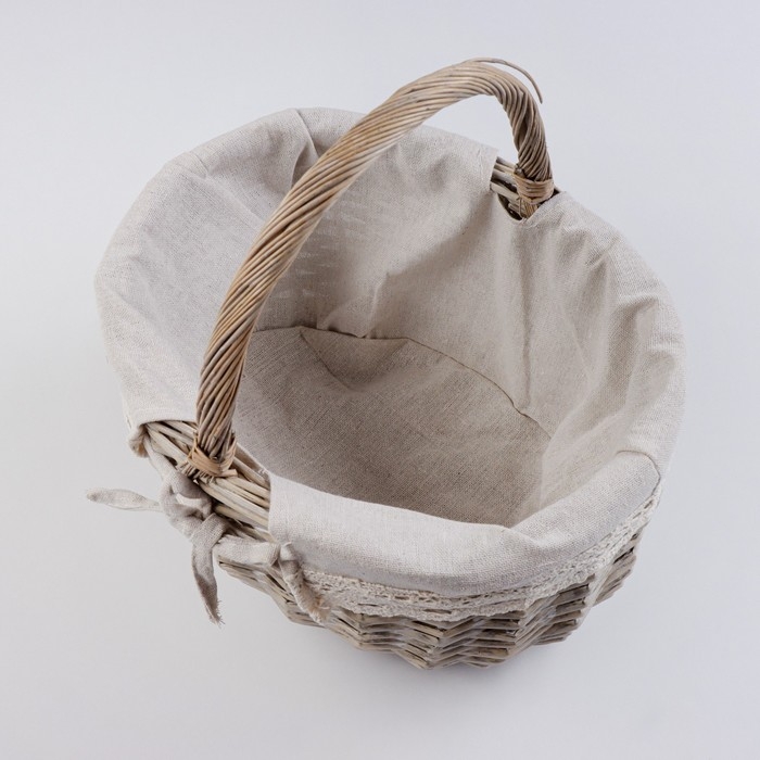 Набор корзин, 2 шт, 40×30×20/40 см, 28×21×14/27 см, ива, текстиль Набор корзин, 2 шт, 40×30×20/40 см, 28×21×14/27 см, ива, текстиль