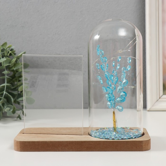 Фоторамка дерево 9х13 см с подсветкой Фоторамка дерево 9х13 см с подсветкой "Голубое деревце" от батареек 2хLR1130 19х9х18,5 см