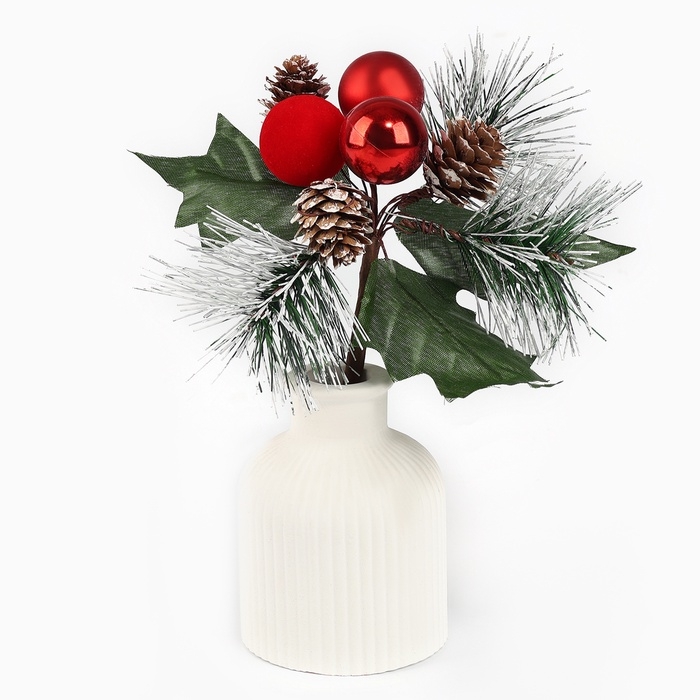 Новогодний декор, веточка  Новогодний декор, веточка "Зимние настроение" 17х14х11 см