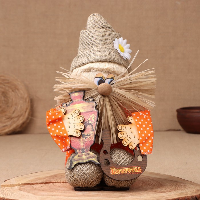 Оберег-домовой Оберег-домовой "Дед с самоваром и подковой", микс 27х18х18 см