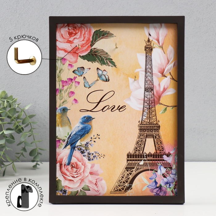 Ключница открытая Ключница открытая "Париж" 5 крючков, 23х32 см