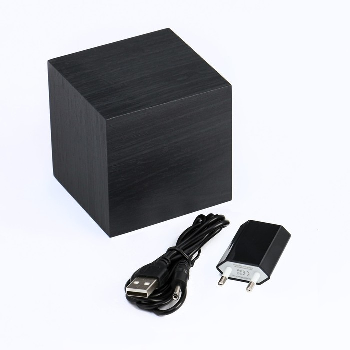 Часы - будильник электронные Часы - будильник электронные "Цифра" настольные с термометром, деревянные, 6.5 см, ААА, USB