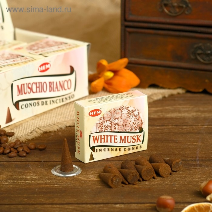 Благовония Благовония "HEM" 10 конусов White Musk Cones