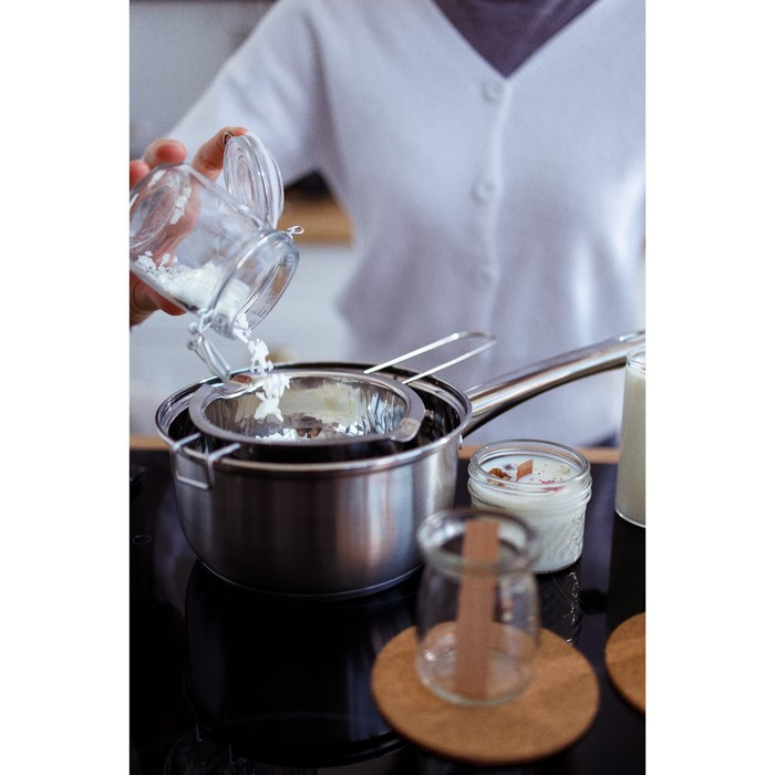 Ковш из нержавеющей стали Доляна «Гретте», 1,5 л, d=16 см, с крышкой, металлическая ручка, индукция Ковш из нержавеющей стали Доляна «Гретте», 1,5 л, d=16 см, с крышкой, металлическая ручка, индукция