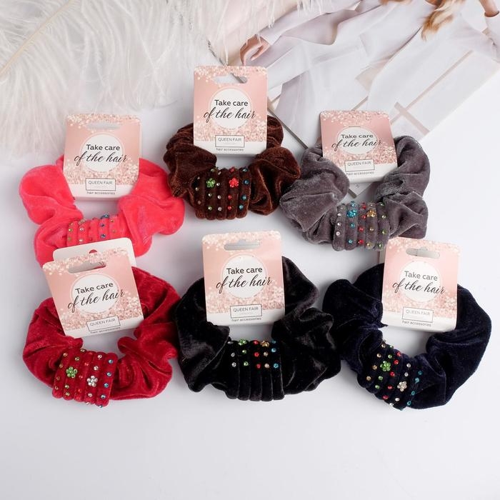 Резинка для волос Резинка для волос "Орбита" пряжка цветочки, микс