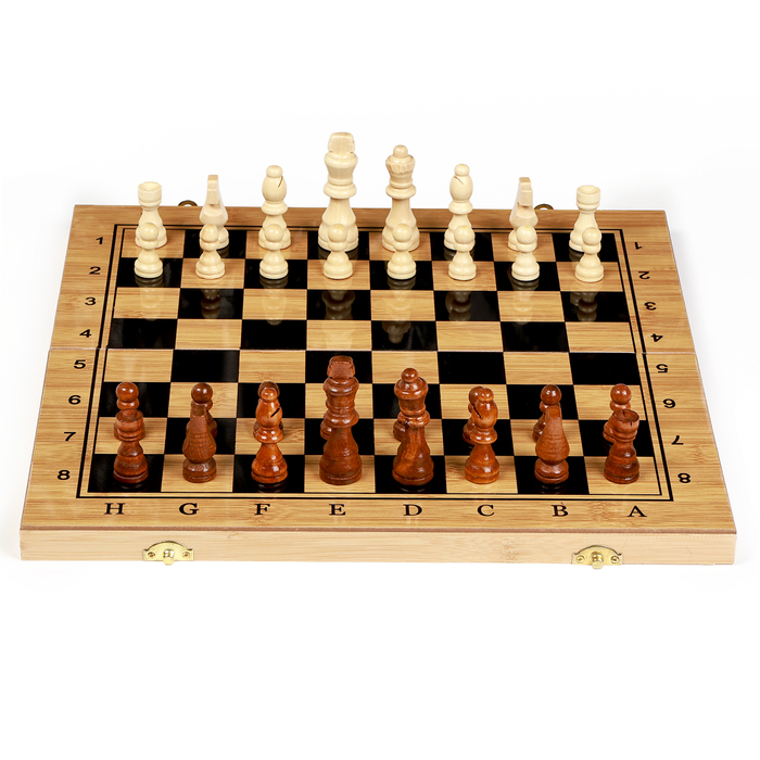 Настольная игра 3 в 1  Настольная игра 3 в 1 "Король": нарды, шахматы, шашки, 39 х 39 см