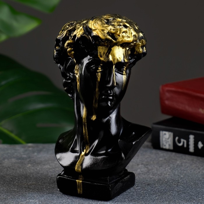 Кашпо - органайзер  Кашпо - органайзер "Бюст Давида" черный, 17х9х10см