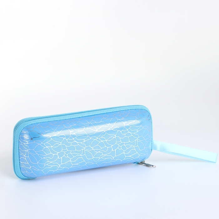 Футляр для очков на молнии, длина 16 см, цвет голубой Футляр для очков на молнии, длина 16 см, цвет голубой