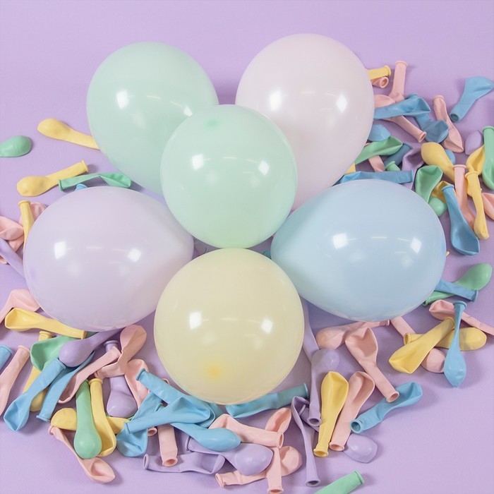 Шар латексный 5 Шар латексный 5", макарунс, 100 шт., МИКС