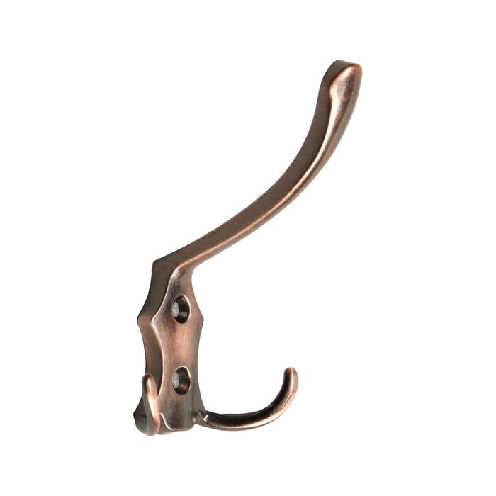 Крючок мебельный ТУНДРА TKT004, трехрожковый, медь Крючок мебельный ТУНДРА TKT004, трехрожковый, медь