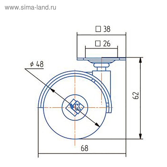 Колесо мебельное ОК 1 м/х (ОКП50М/Х), d=50 мм, черное Колесо мебельное ОК 1 м/х (ОКП50М/Х), d=50 мм, черное