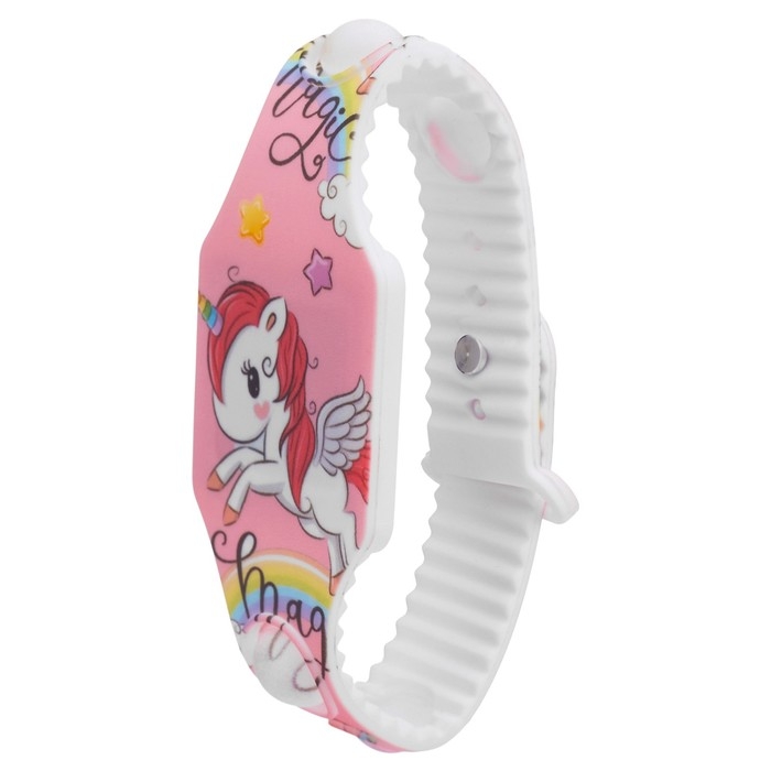Часы наручные электронные, детские, Часы наручные электронные, детские, "Единорог", ремешок pop-it, l-22.5 см