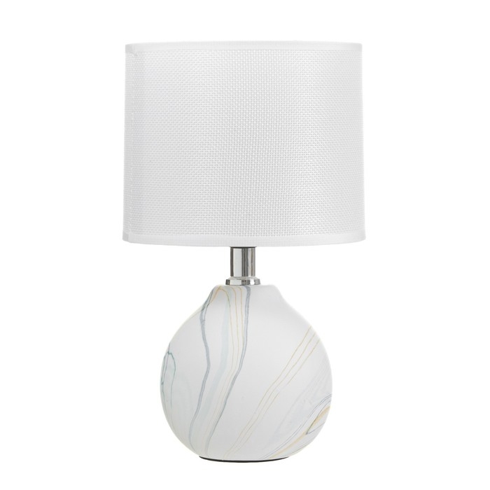 Настольная лампа Настольная лампа "Гуте" 1хE14 белый-голубой 15х15х26 см RISALUX